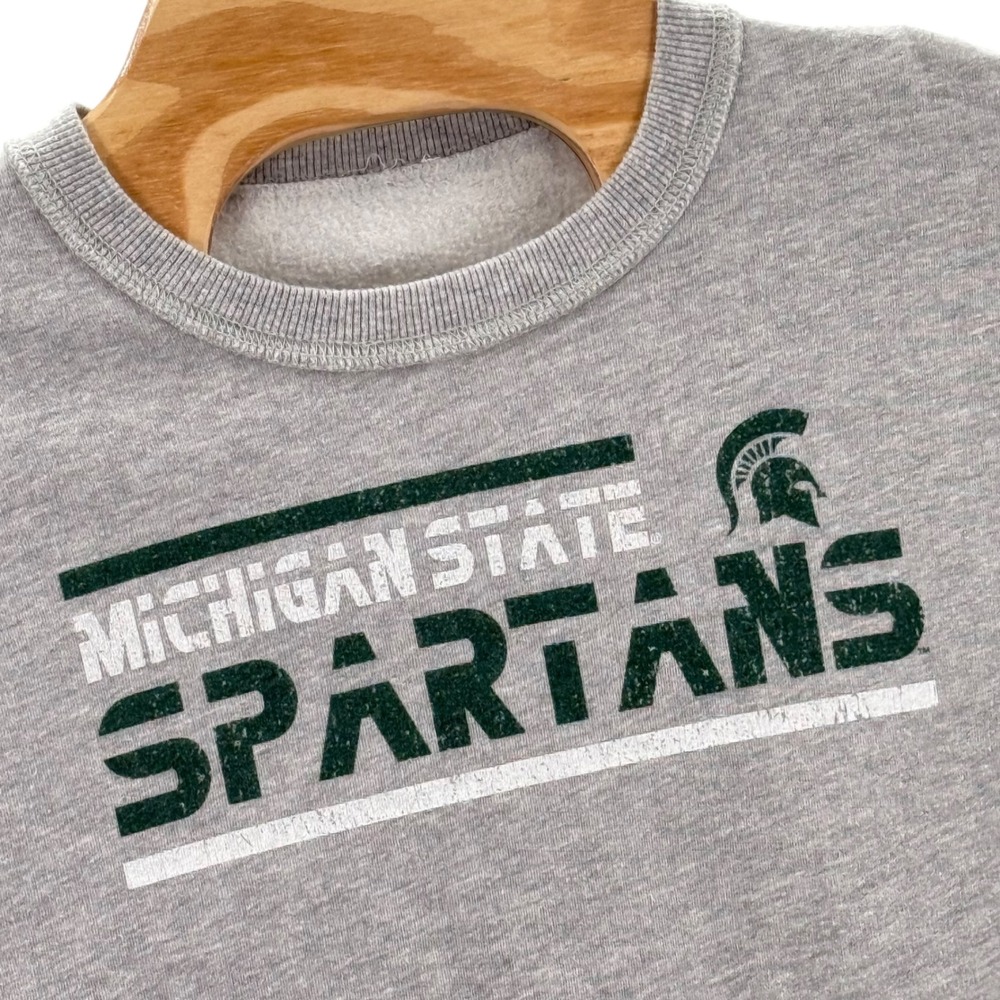 Michigan State Spartans Sweatshirt Crewneck Pullover Graphic Gray S no size tag